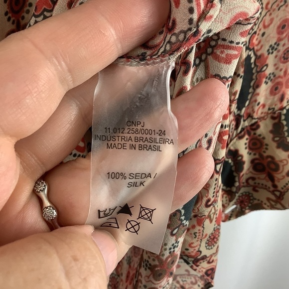 Amir Slama Floral Silk Blouse with Tie Front AS IS - Picture 4 of 7